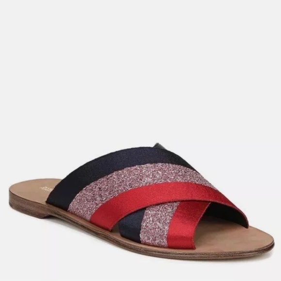 DIANE VON FURSTENBERG Bailie Sandal - Size 8 - Red Blue Pink with Dust Bag - Picture 1 of 7